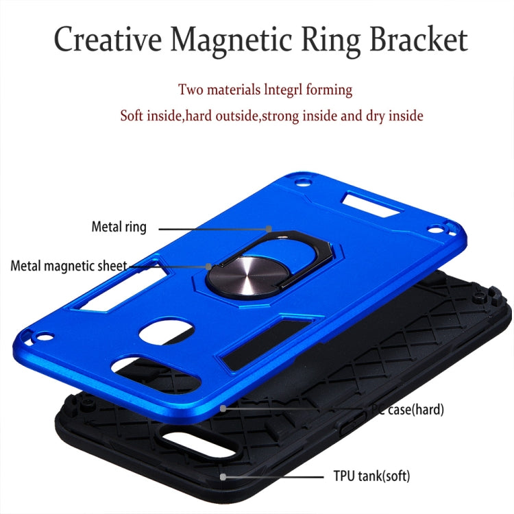 For OPPO A5s & A7 2 in 1 Armour Series PC + TPU Protective Case with Ring Holder