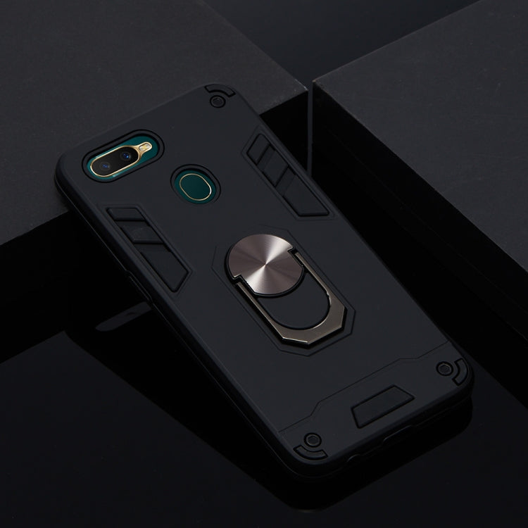 For OPPO A5s & A7 2 in 1 Armour Series PC + TPU Protective Case with Ring Holder