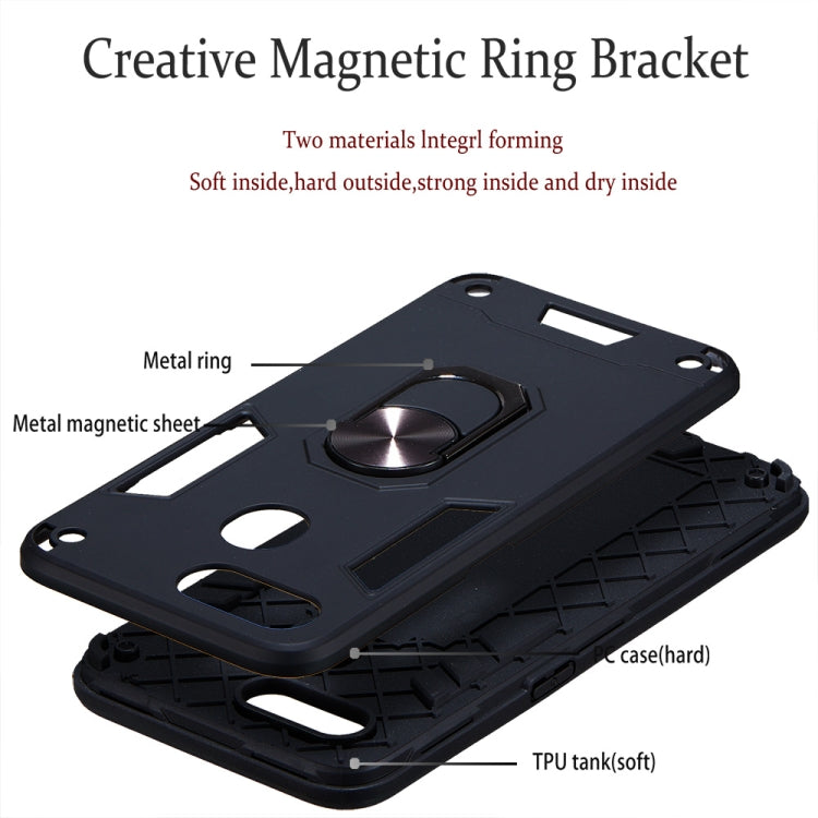 For OPPO A5s & A7 2 in 1 Armour Series PC + TPU Protective Case with Ring Holder