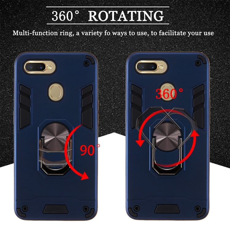 For OPPO A5s & A7 2 in 1 Armour Series PC + TPU Protective Case with Ring Holder