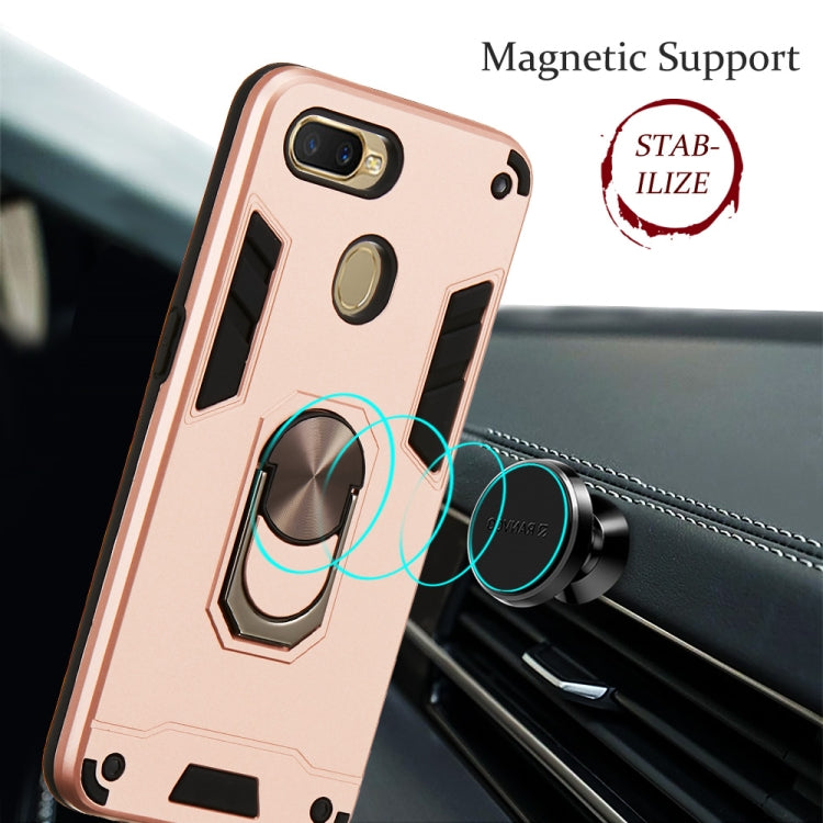 For OPPO A5s & A7 2 in 1 Armour Series PC + TPU Protective Case with Ring Holder