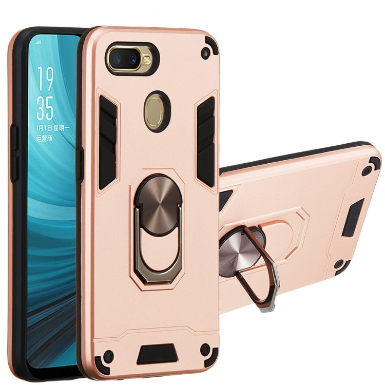 For OPPO A5s & A7 2 in 1 Armour Series PC + TPU Protective Case with Ring Holder