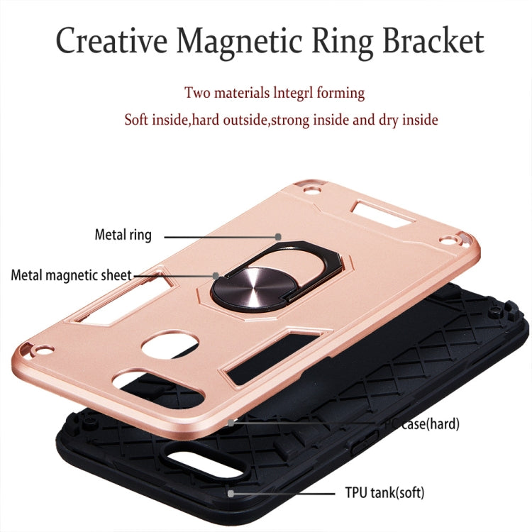 For OPPO A5s & A7 2 in 1 Armour Series PC + TPU Protective Case with Ring Holder