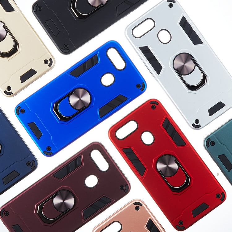 For OPPO A5s & A7 2 in 1 Armour Series PC + TPU Protective Case with Ring Holder