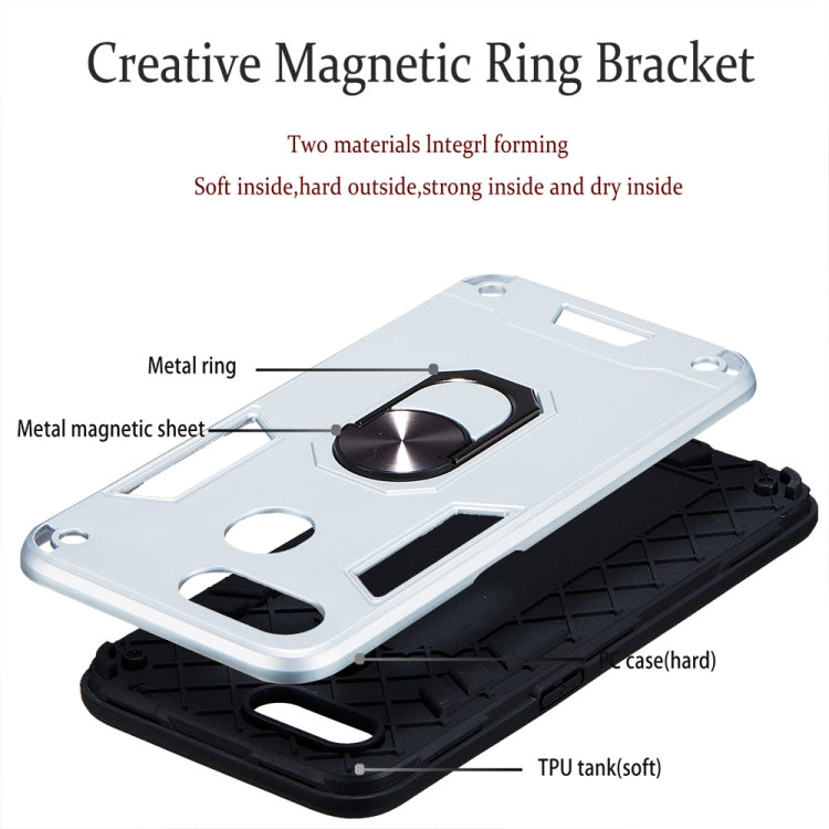 For OPPO A5s & A7 2 in 1 Armour Series PC + TPU Protective Case with Ring Holder