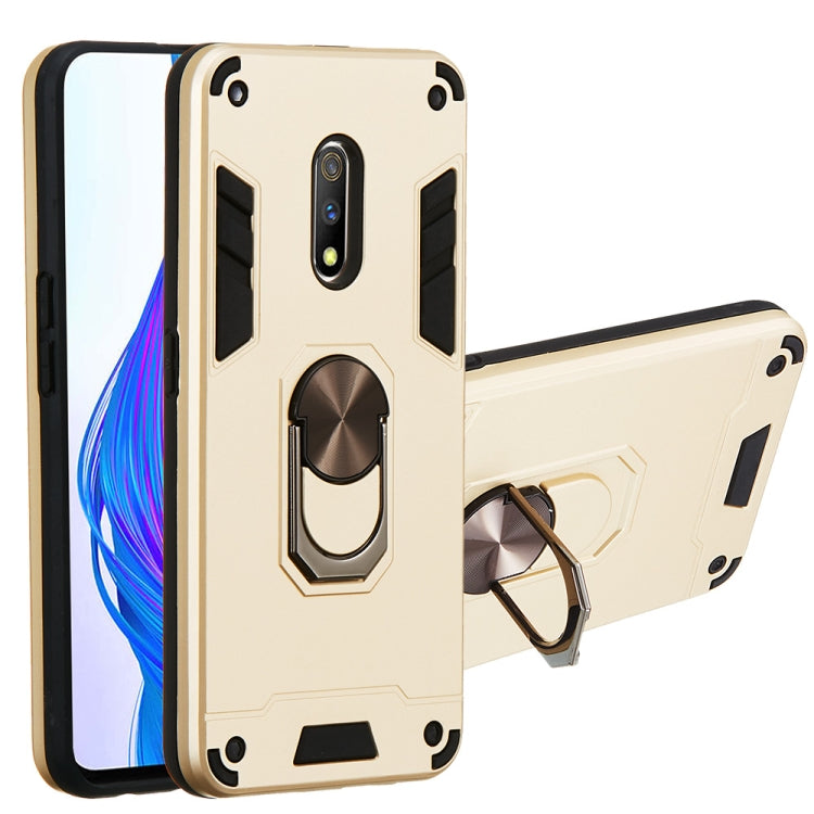 For OPPO K3 & Realme X 2 in 1 Armour Series PC + TPU Protective Case with Ring Holder