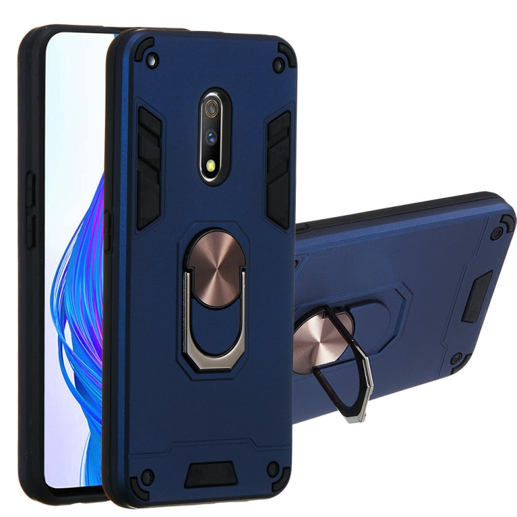 For OPPO K3 & Realme X 2 in 1 Armour Series PC + TPU Protective Case with Ring Holder