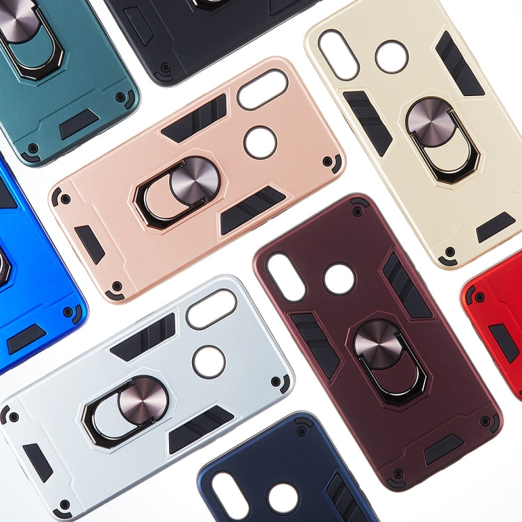For OPPO Realme 3 2 in 1 Armour Series PC + TPU Protective Case with Ring Holder