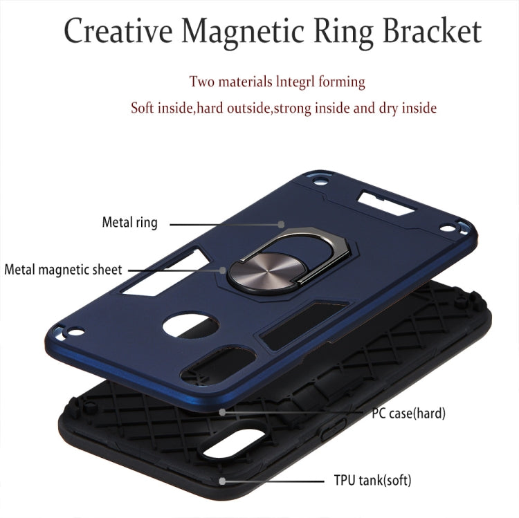 For OPPO Realme 3 2 in 1 Armour Series PC + TPU Protective Case with Ring Holder