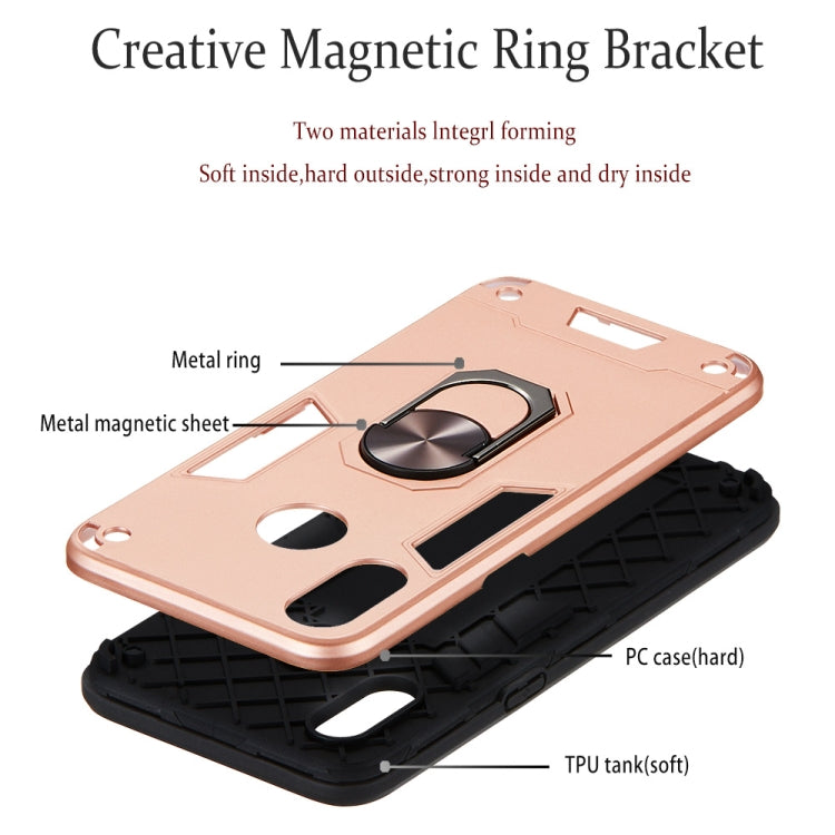 For OPPO Realme 3 2 in 1 Armour Series PC + TPU Protective Case with Ring Holder