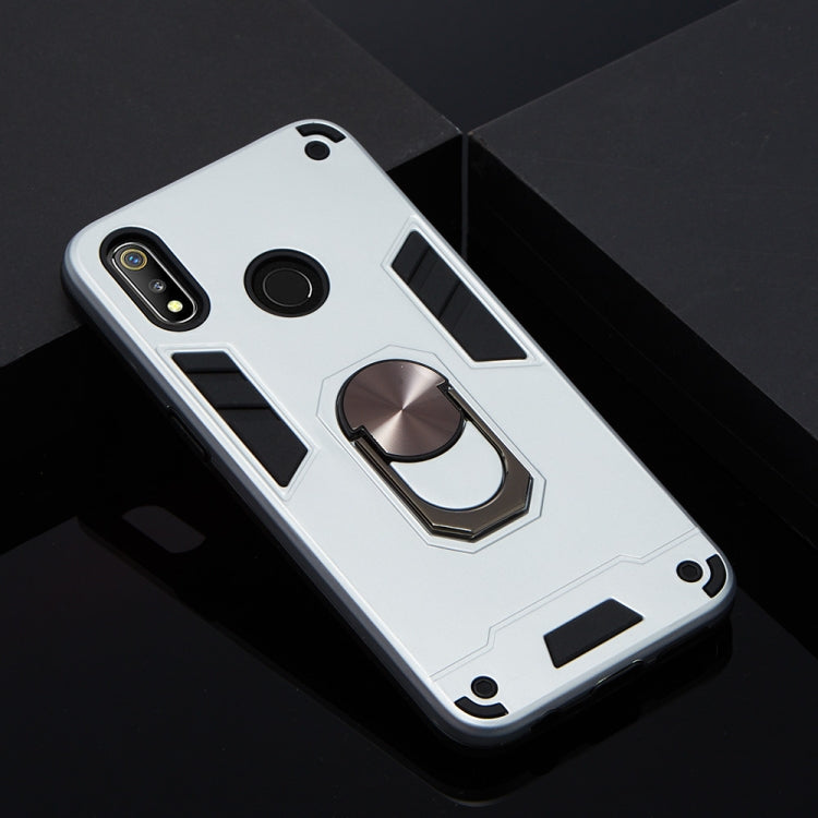 For OPPO Realme 3 2 in 1 Armour Series PC + TPU Protective Case with Ring Holder