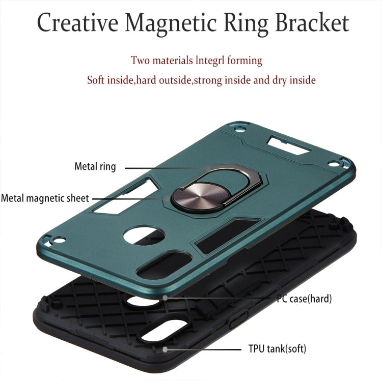 For OPPO Realme 3 2 in 1 Armour Series PC + TPU Protective Case with Ring Holder