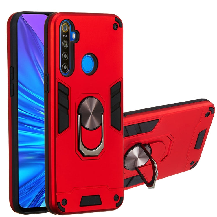 For OPPO Realme 5 2 in 1 Armour Series PC + TPU Protective Case with Ring Holder