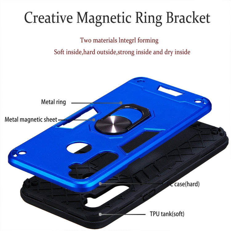 For OPPO Realme 5 2 in 1 Armour Series PC + TPU Protective Case with Ring Holder