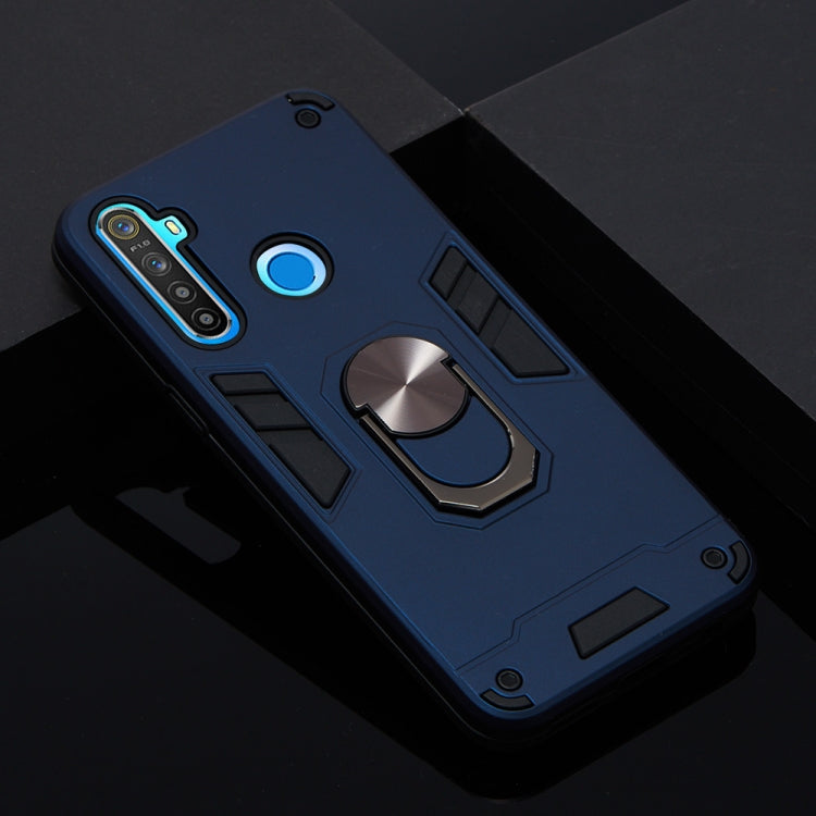 For OPPO Realme 5 2 in 1 Armour Series PC + TPU Protective Case with Ring Holder