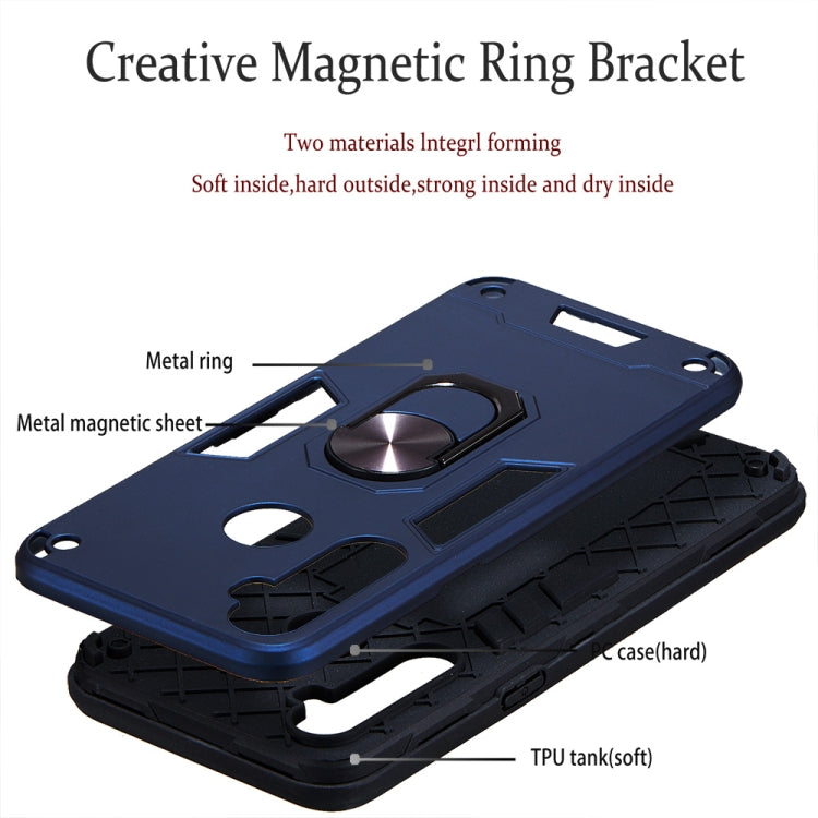 For OPPO Realme 5 2 in 1 Armour Series PC + TPU Protective Case with Ring Holder