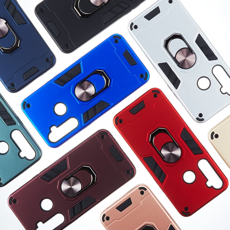 For OPPO Realme 5 2 in 1 Armour Series PC + TPU Protective Case with Ring Holder