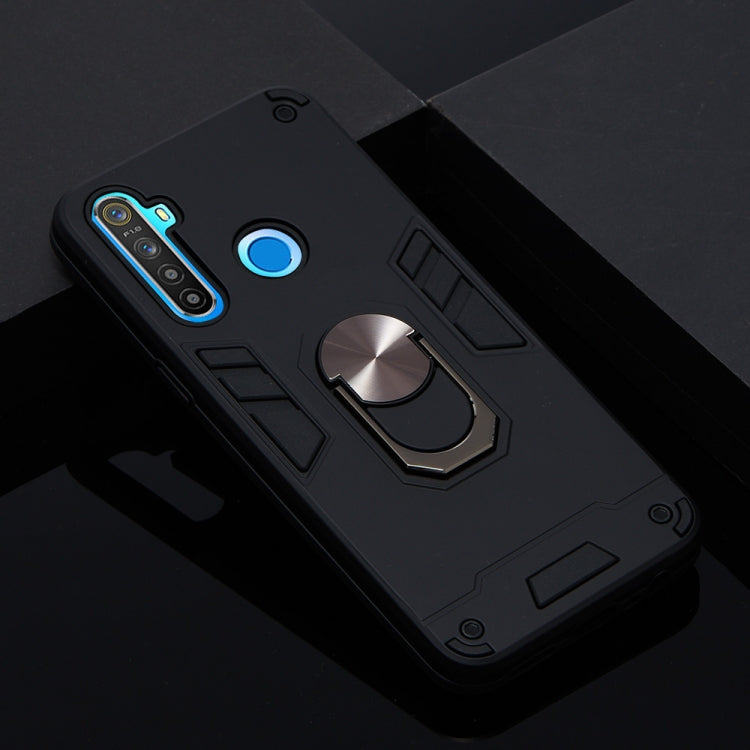 For OPPO Realme 5 2 in 1 Armour Series PC + TPU Protective Case with Ring Holder
