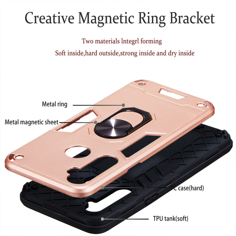 For OPPO Realme 5 2 in 1 Armour Series PC + TPU Protective Case with Ring Holder