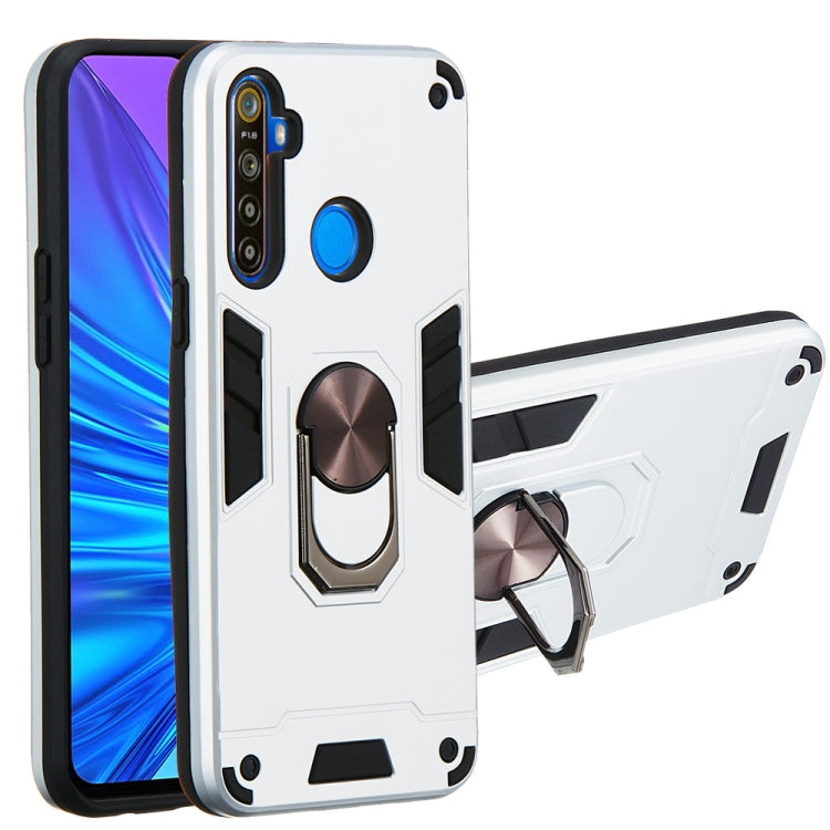 For OPPO Realme 5 2 in 1 Armour Series PC + TPU Protective Case with Ring Holder