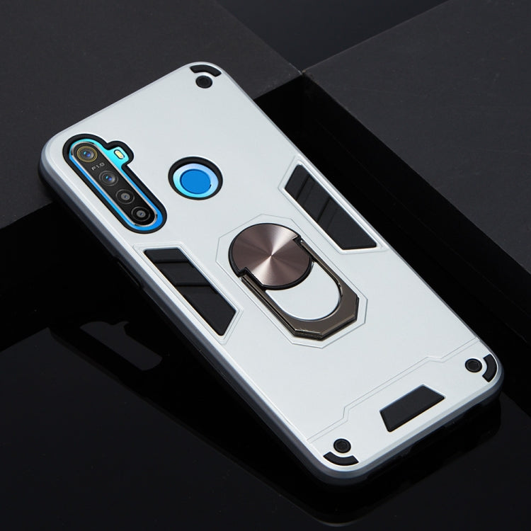 For OPPO Realme 5 2 in 1 Armour Series PC + TPU Protective Case with Ring Holder