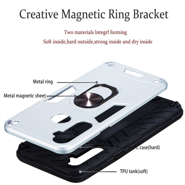 For OPPO Realme 5 2 in 1 Armour Series PC + TPU Protective Case with Ring Holder