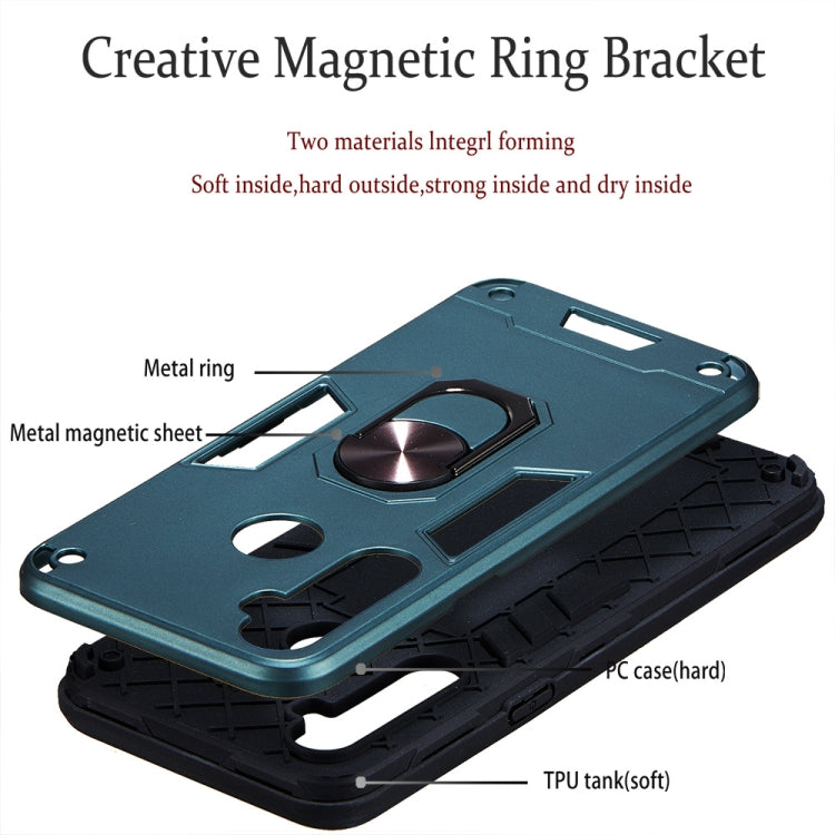 For OPPO Realme 5 2 in 1 Armour Series PC + TPU Protective Case with Ring Holder