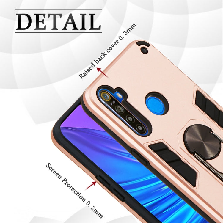For OPPO Realme 5 2 in 1 Armour Series PC + TPU Protective Case with Ring Holder