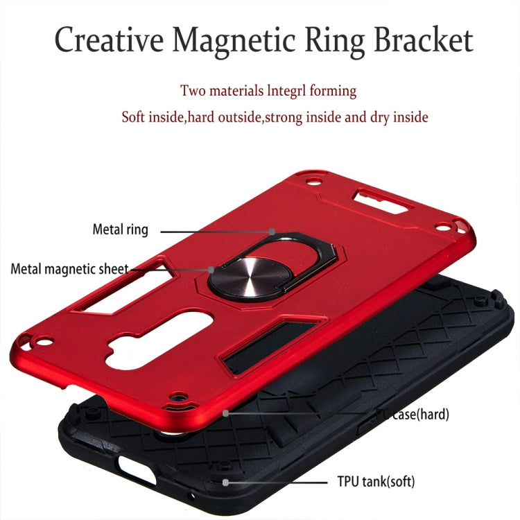 For OPPO Reno2 Z & Reno2 F 2 in 1 Armour Series PC + TPU Protective Case with Ring Holder