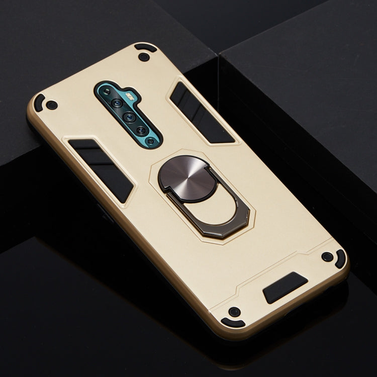 For OPPO Reno2 Z & Reno2 F 2 in 1 Armour Series PC + TPU Protective Case with Ring Holder