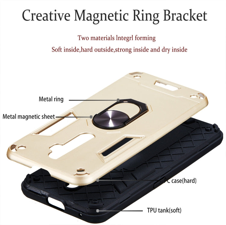 For OPPO Reno2 Z & Reno2 F 2 in 1 Armour Series PC + TPU Protective Case with Ring Holder