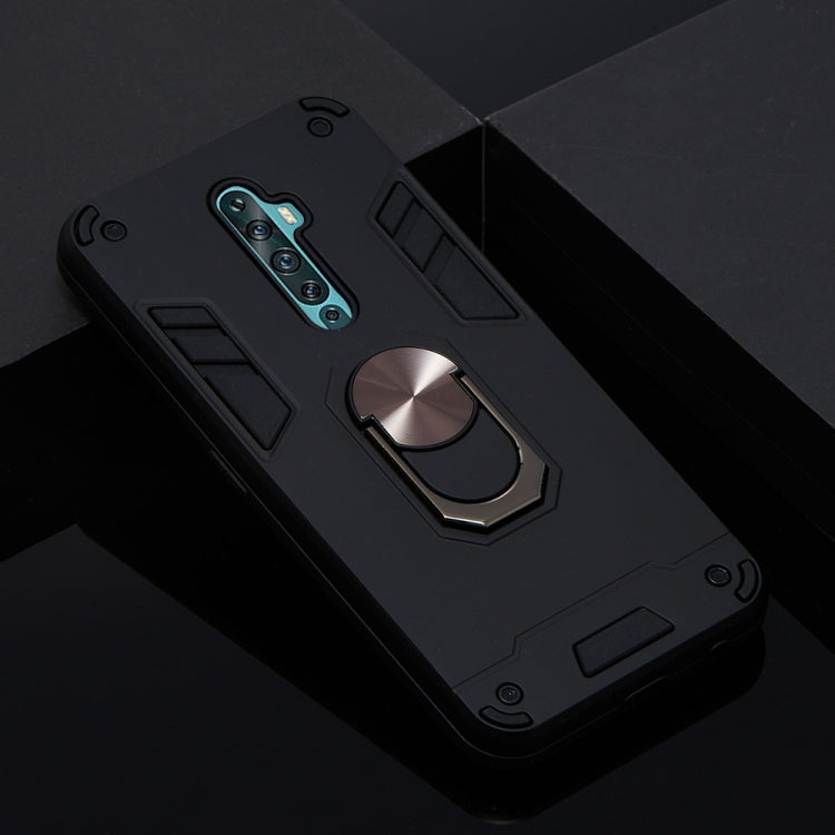 For OPPO Reno2 Z & Reno2 F 2 in 1 Armour Series PC + TPU Protective Case with Ring Holder