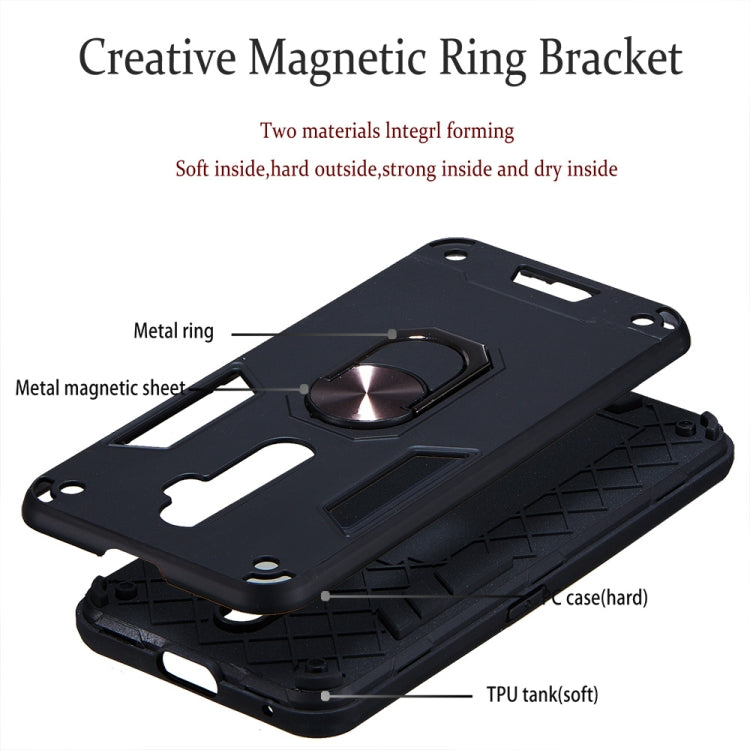 For OPPO Reno2 Z & Reno2 F 2 in 1 Armour Series PC + TPU Protective Case with Ring Holder