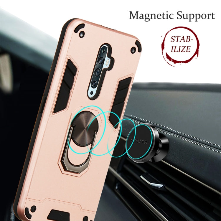 For OPPO Reno2 Z & Reno2 F 2 in 1 Armour Series PC + TPU Protective Case with Ring Holder