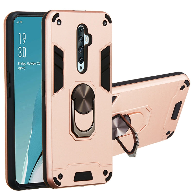 For OPPO Reno2 Z & Reno2 F 2 in 1 Armour Series PC + TPU Protective Case with Ring Holder