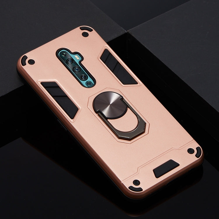 For OPPO Reno2 Z & Reno2 F 2 in 1 Armour Series PC + TPU Protective Case with Ring Holder