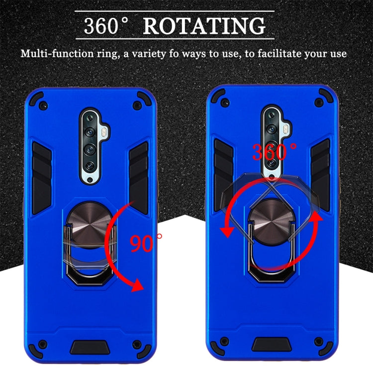 For OPPO Reno2 Z & Reno2 F 2 in 1 Armour Series PC + TPU Protective Case with Ring Holder