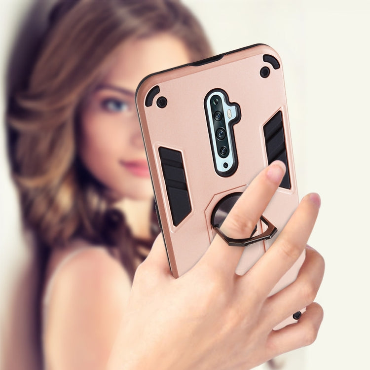 For OPPO Reno2 Z & Reno2 F 2 in 1 Armour Series PC + TPU Protective Case with Ring Holder