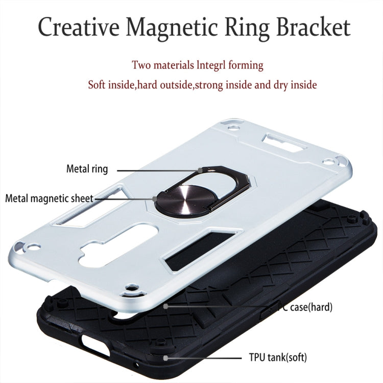 For OPPO Reno2 Z & Reno2 F 2 in 1 Armour Series PC + TPU Protective Case with Ring Holder