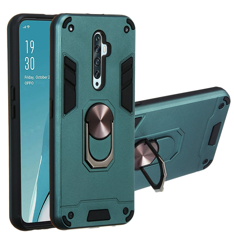 For OPPO Reno2 Z & Reno2 F 2 in 1 Armour Series PC + TPU Protective Case with Ring Holder