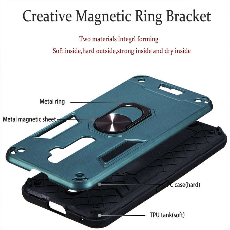 For OPPO Reno2 Z & Reno2 F 2 in 1 Armour Series PC + TPU Protective Case with Ring Holder