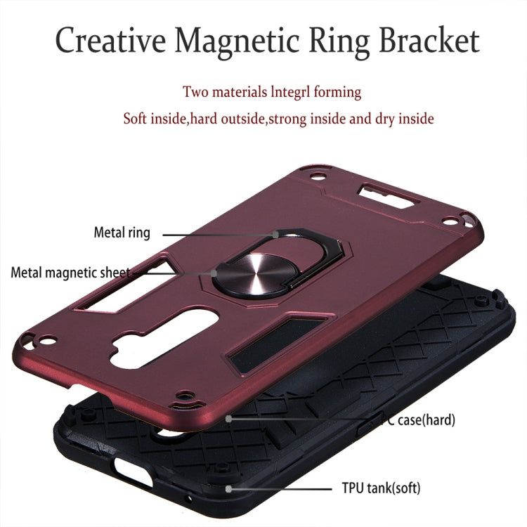 For OPPO Reno2 Z & Reno2 F 2 in 1 Armour Series PC + TPU Protective Case with Ring Holder