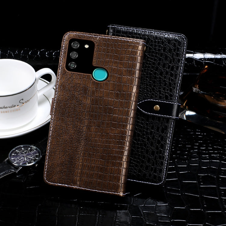 For Huawei Honor 9A idewei Crocodile Texture Horizontal Flip Leather Case with Holder & Card Slots & Wallet