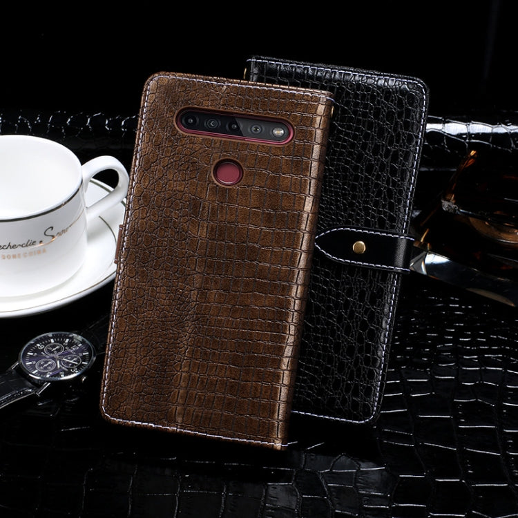 For LG K51S idewei Crocodile Texture Horizontal Flip Leather Case with Holder & Card Slots & Wallet