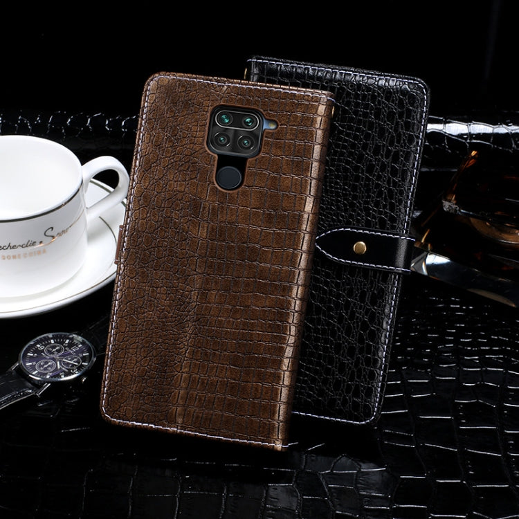 For Xiaomi Redmi Note 9 idewei Crocodile Texture Horizontal Flip Leather Case with Holder & Card Slots & Wallet
