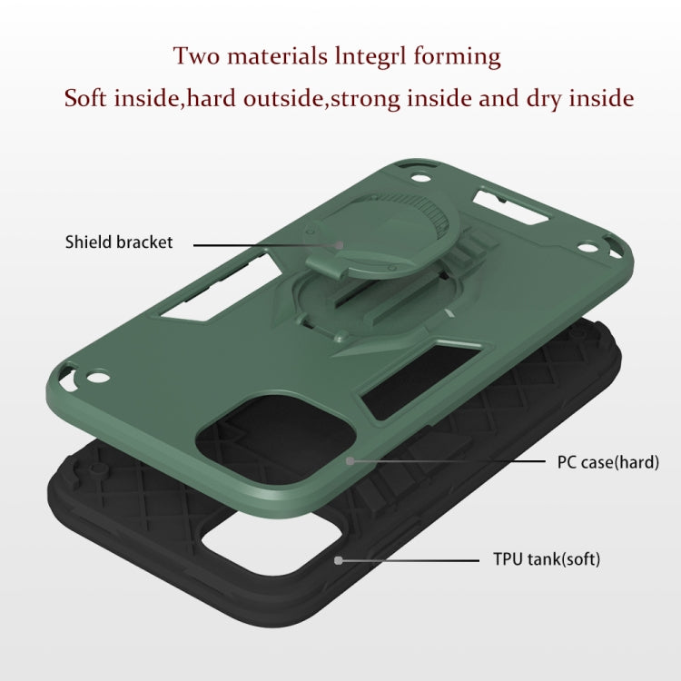 For iPhone 11 Pro 2 in 1 Armor Knight Series PC + TPU Protective Case with Invisible Holder