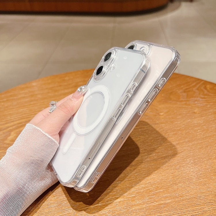 For iPhone 16 Pro Fine Hole MagSafe Magnetic Clear Acrylic TPU Case - Transparent