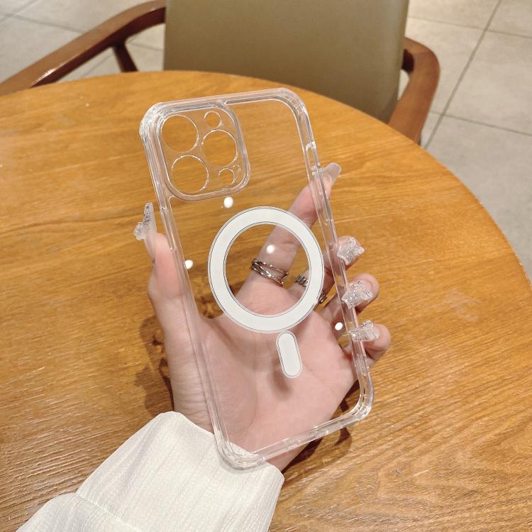 For iPhone 16e / 17e Fine Hole MagSafe Magnetic Clear Acrylic TPU Case - Transparent