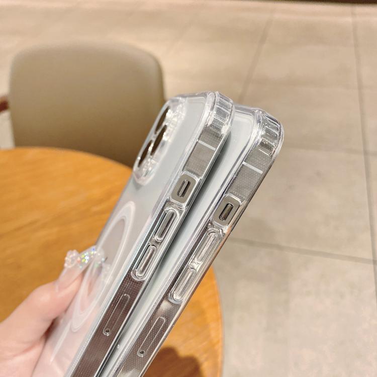 For iPhone 16e / 17e Fine Hole MagSafe Magnetic Clear Acrylic TPU Case - Transparent