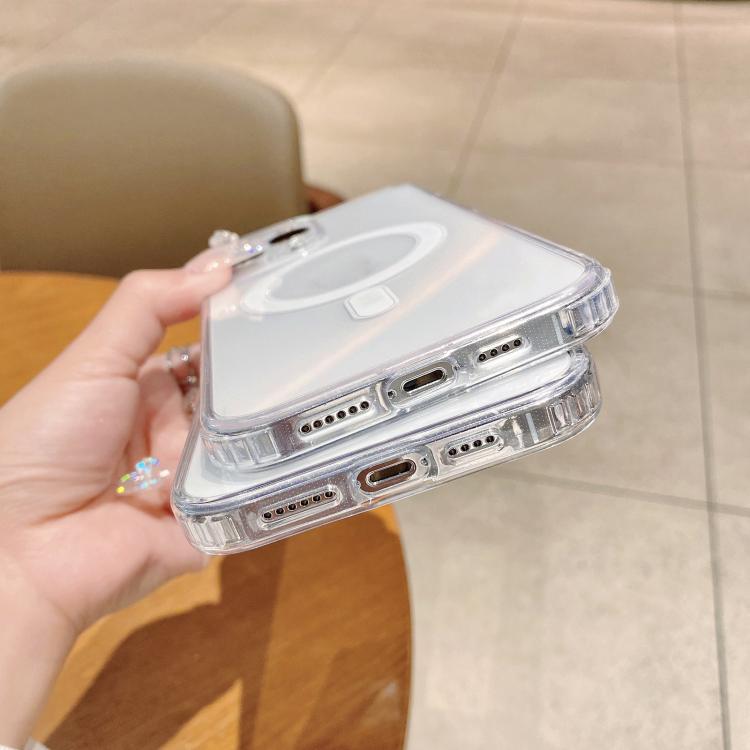 For iPhone 16e / 17e Fine Hole MagSafe Magnetic Clear Acrylic TPU Case - Transparent